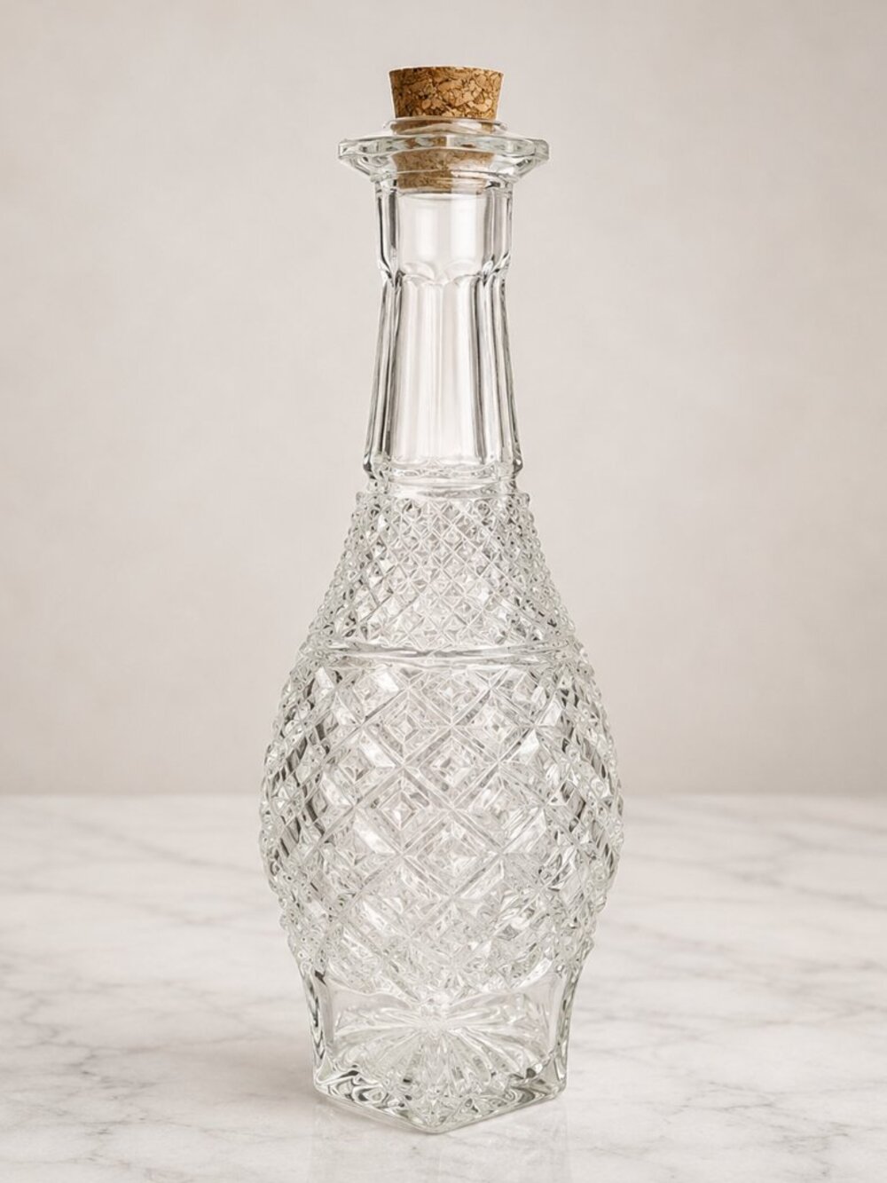 Anchor Hocking Wexford Glass Decanter Bottle Original Stopper 12" Vintage
